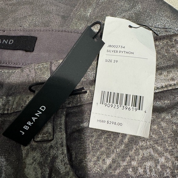 NWT J Brand LEENAH High-Rise Ankle Skinny Photo Ready Python Silver / 29 - Picture 9 of 11